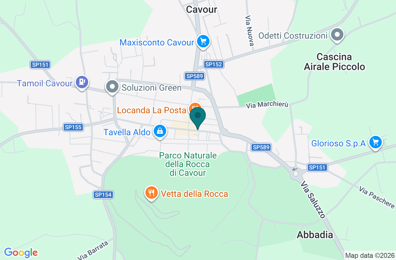 Mappa della zona di Cavour